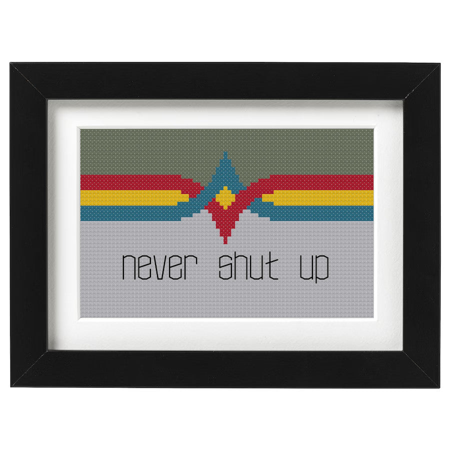 Never Shut Up: Trek-inspired Cross Stitch Pattern - instant PDF Download